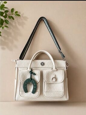 Dooney & Bourke Double Pocket Tote - Cream Grain Leather